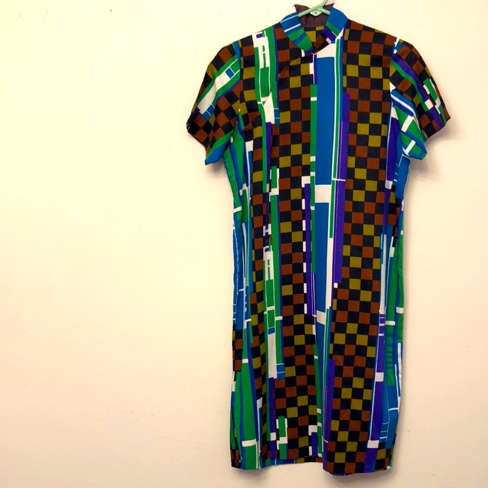 One of a Kind! Unique Cloth! Vintage Qipao / Cheongsam Style Dress